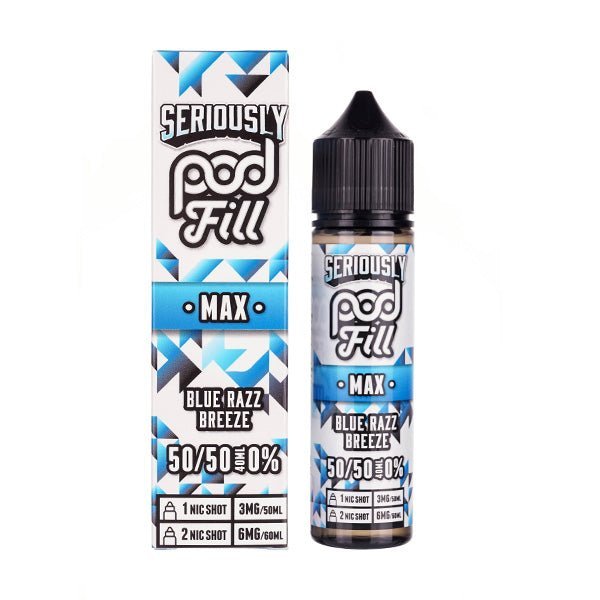 BUY 1 GET 1 FREE | Blue Razz Breeze 50ml (50/50) Shortfill by Seriously Pod Fill MaxVAPE INDIA - Vape India