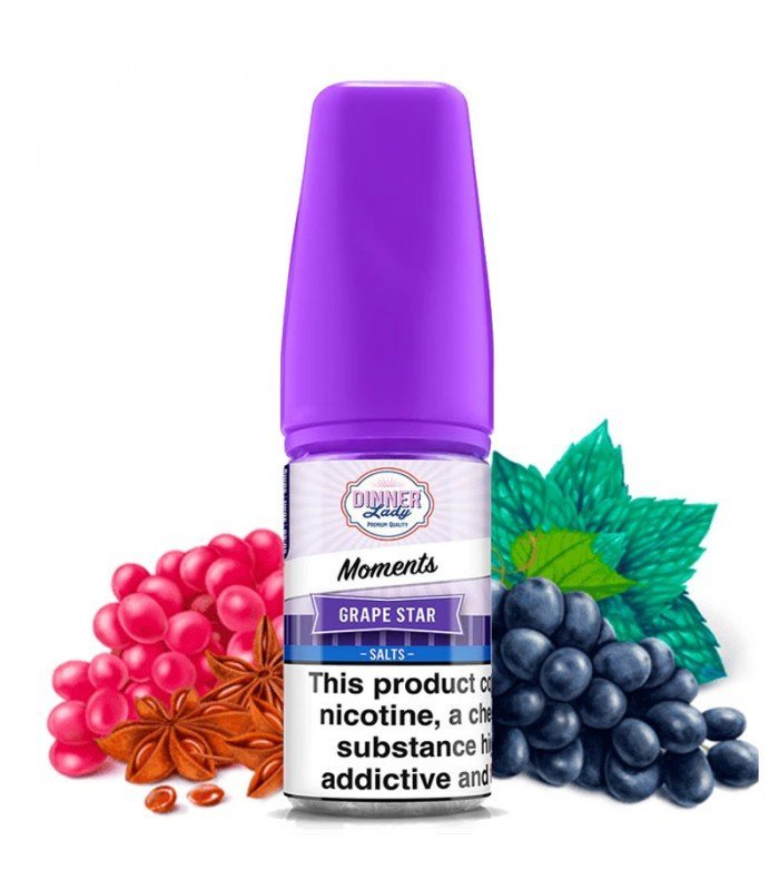 BUY 1 GET 1 FREE | Grape Star - Dinner Lady Salts Ice Moments | 30ML Vape Juice | 20MG, 30MG, 50MG | Vape India - Vape India