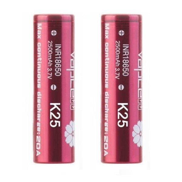 BUY 1 GET 1 FREE | K25 18650 2500mAh Battery by Vapcell - Pack of 2VAPE INDIA - Vape India