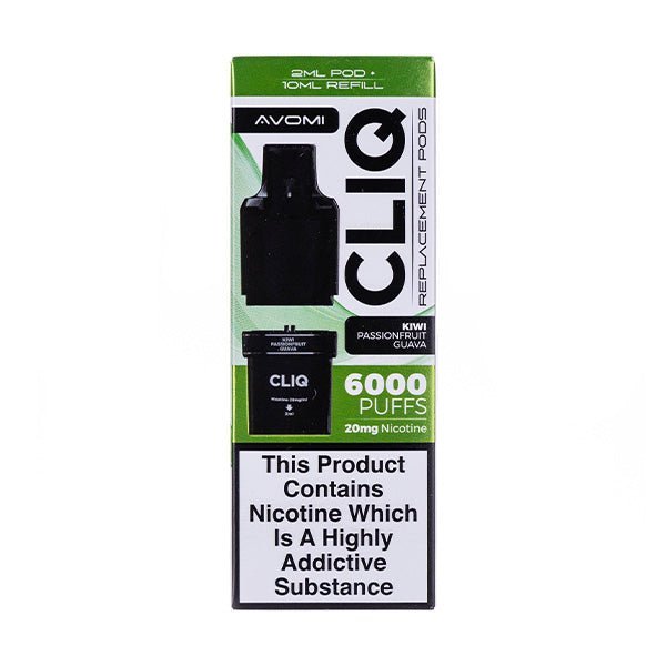 BUY 1 GET 1 FREE | Kiwi Passionfruit Guava Cliq 6000 Prefilled Pod + Refill by AvomiVAPE INDIA - Vape India