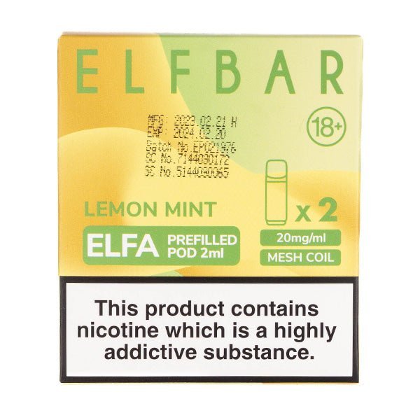 BUY 1 GET 1 FREE | Lemon Mint Elfa Prefilled Pods by Elf BarVAPE INDIA - Vape India