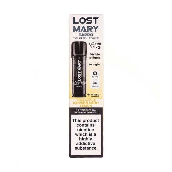 BUY 1 GET 1 FREE | Pineapple Passion Fruit Lemon Tappo Prefilled Pods by Lost MaryVAPE INDIA - Vape India