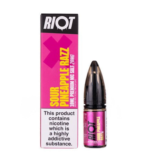 BUY 1 GET 1 FREE | Sour Pineapple Razz Nic Salt E - Liquid by Riot Squad XVAPE INDIA - Vape India