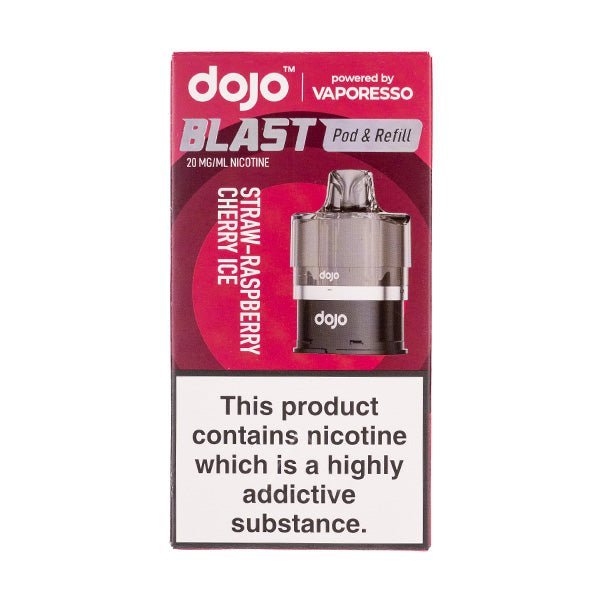 BUY 1 GET 1 FREE | Strawberry Raspberry Cherry Ice Dojo Blast 6000 Prefilled Pod + Refill by VaporessoVAPE INDIA - Vape India