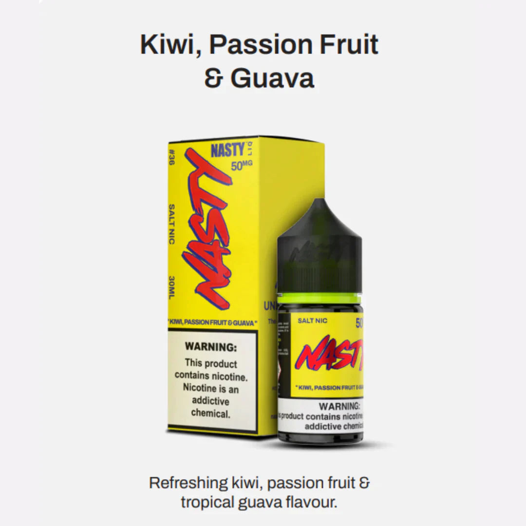 BUY 1 GET 1 FREE | Kiwi Passion Fruit Guava - NASTY LIQ | 30ML Vape Juice | 35MG, 50MG | Vape India