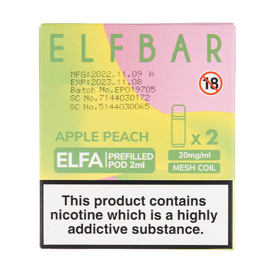 BUY 1 GET 1 FREE | Apple Peach Elfa Prefilled Pods by Elf BarVAPE INDIA