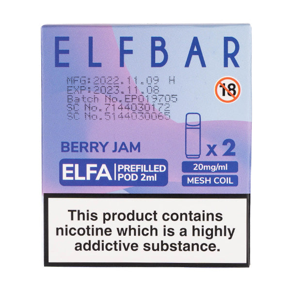 BUY 1 GET 1 FREE | Berry Jam Elfa Prefilled Pods by Elf BarVAPE INDIA