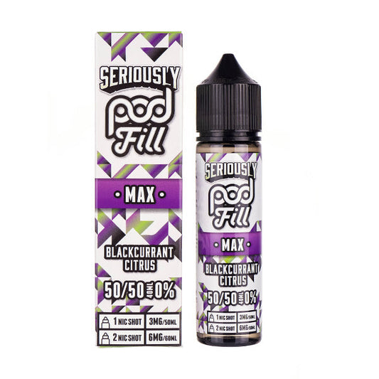 BUY 1 GET 1 FREE | Blackcurrant Citrus 50ml (50/50) Shortfill by Seriously Pod Fill MaxVAPE INDIA