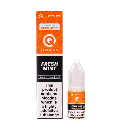 BUY 1 GET 1 FREE | Fresh Mint Q Series 6000 Nic Salt E-Liquid by JuiceletVAPE INDIA