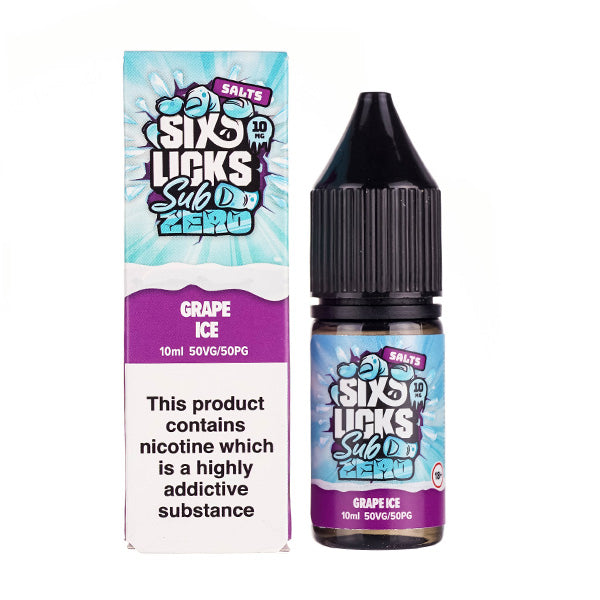 BUY 1 GET 1 FREE | Grape Ice Nic Salt E-Liquid by Six Licks Sub ZeroVAPE INDIA