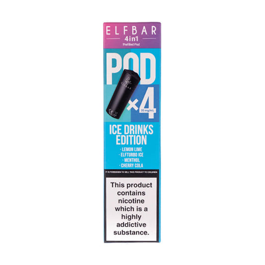 BUY 1 GET 1 FREE | Ice Drink Edition 4 in 1 Prefilled Pods by Elf Bar - 4 PodsVAPE INDIA