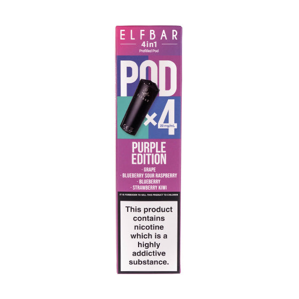 BUY 1 GET 1 FREE | Purple Edition 4 in 1 Prefilled Pods by Elf Bar - 4 PodsVAPE INDIA