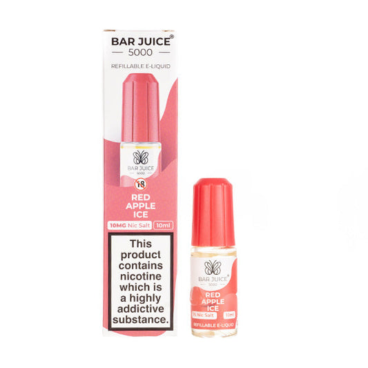 BUY 1 GET 1 FREE | Red Apple Ice Nic Salt E-Liquid by Bar Juice 5000VAPE INDIA