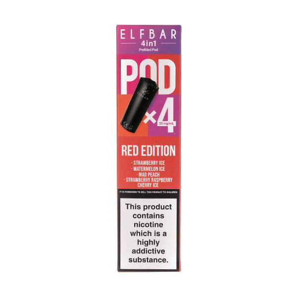 BUY 1 GET 1 FREE | Red Edition 4 in 1 Prefilled Pods by Elf Bar - 4 PodsVAPE INDIA