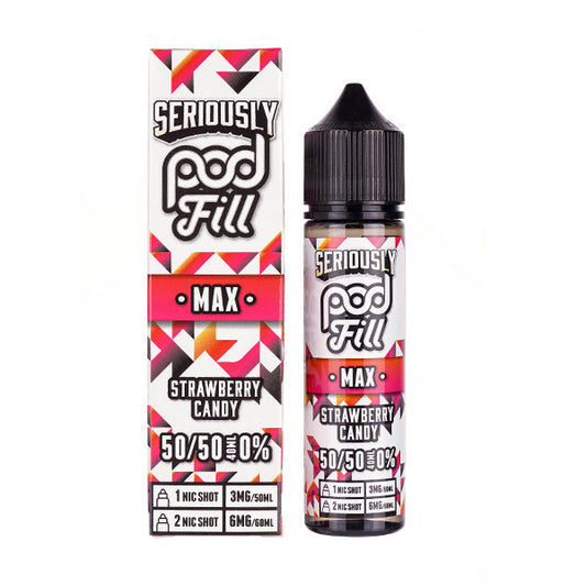 BUY 1 GET 1 FREE | Strawberry Candy 50ml (50/50) Shortfill by Seriously Pod Fill MaxVAPE INDIA