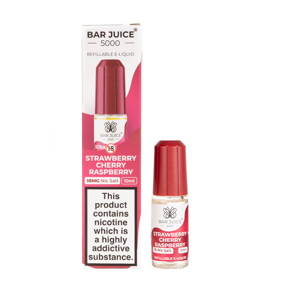 BUY 1 GET 1 FREE | Strawberry Cherry Raspberry Nic Salt E-Liquid by Bar Juice 5000VAPE INDIA