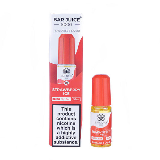 BUY 1 GET 1 FREE | Strawberry Ice Nic Salt E-Liquid by Bar Juice 5000VAPE INDIA