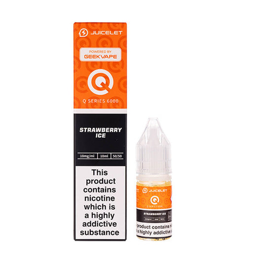 BUY 1 GET 1 FREE | Strawberry Ice Q Series 6000 Nic Salt E-Liquid by JuiceletVAPE INDIA