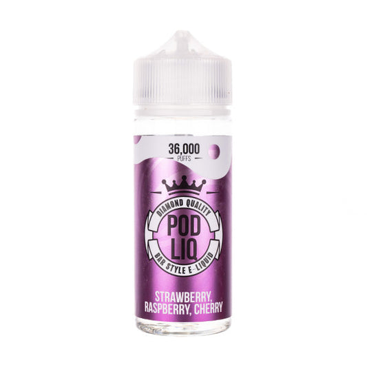 BUY 1 GET 1 FREE | Strawberry Raspberry Cherry 120ml (50/50) Shortfill by Pod LiqVAPE INDIA