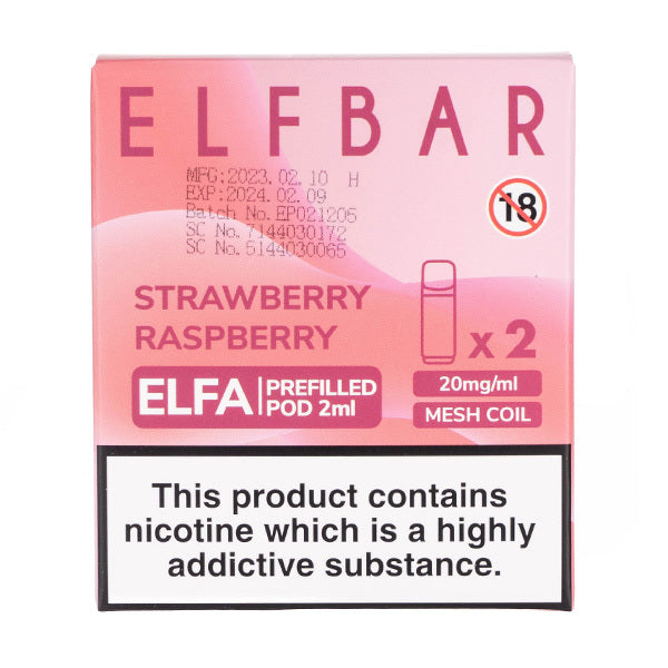 BUY 1 GET 1 FREE | Strawberry Raspberry Elfa Prefilled Pods by Elf BarVAPE INDIA