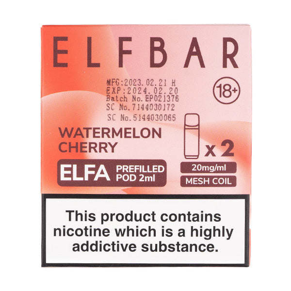 BUY 1 GET 1 FREE | Watermelon Cherry Elfa Prefilled Pods by Elf BarVAPE INDIA