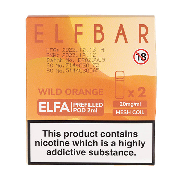 BUY 1 GET 1 FREE | Wild Orange Elfa Prefilled Pods by Elf BarVAPE INDIA