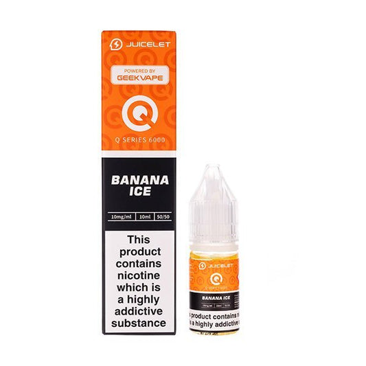 BUY 1 GET 1 FREE | Banana Ice Q Series 6000 Nic Salt E - Liquid by JuiceletVAPE INDIA - Vape India