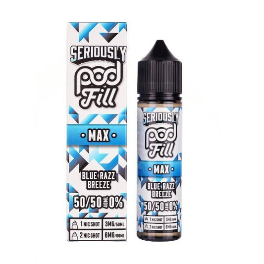 BUY 1 GET 1 FREE | Blue Razz Breeze 50ml (50/50) Shortfill by Seriously Pod Fill MaxVAPE INDIA - Vape India