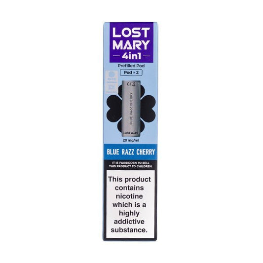 BUY 1 GET 1 FREE | Blue Razz Cherry 4 - in - 1 Prefilled Pods by Lost MaryVAPE INDIA - Vape India