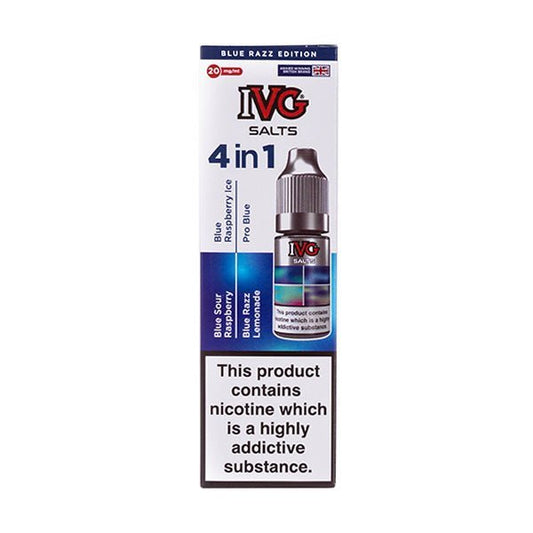 BUY 1 GET 1 FREE | Blue Razz Edition 4 in 1 (4 x 10ml) Nic Salt E - Liquid by IVGVAPE INDIA - Vape India