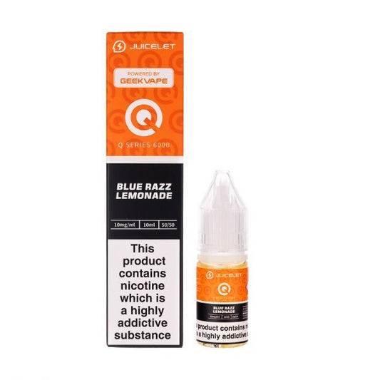 BUY 1 GET 1 FREE | Blue Razz Lemonade Q Series 6000 Nic Salt E - Liquid by JuiceletVAPE INDIA - Vape India