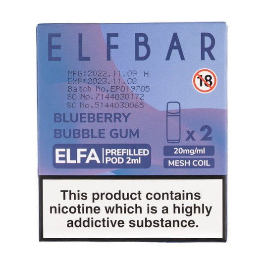 BUY 1 GET 1 FREE | Blueberry Bubblegum Elfa Prefilled Pods by Elf BarVAPE INDIA - Vape India