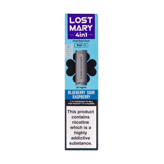 BUY 1 GET 1 FREE | Blueberry Sour Raspberry 4 - in - 1 Prefilled Pods by Lost MaryVAPE INDIA - Vape India