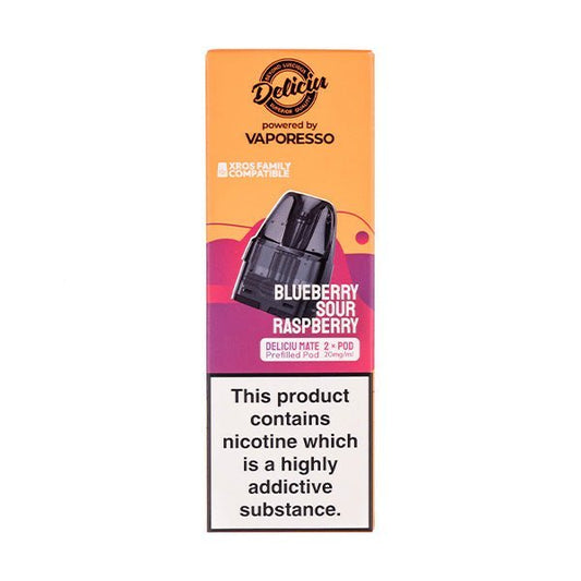 BUY 1 GET 1 FREE | Blueberry Sour Raspberry Deliciu Mate Prefilled Pods by DeliciuVAPE INDIA - Vape India