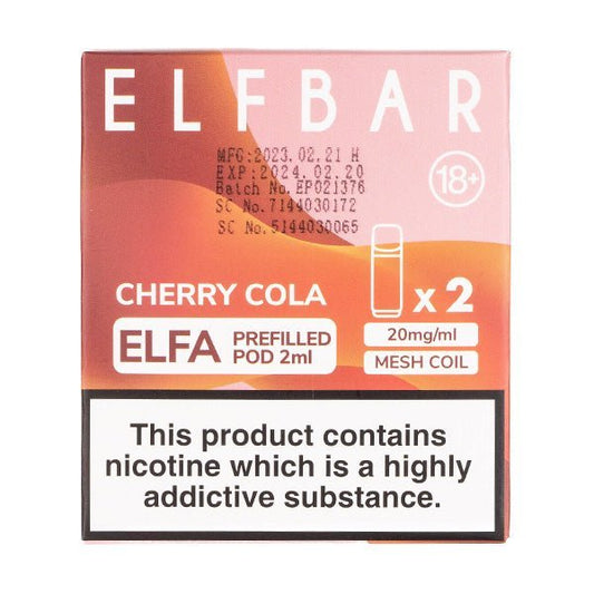 BUY 1 GET 1 FREE | Cherry Cola Elfa Prefilled Pods by Elf BarVAPE INDIA - Vape India