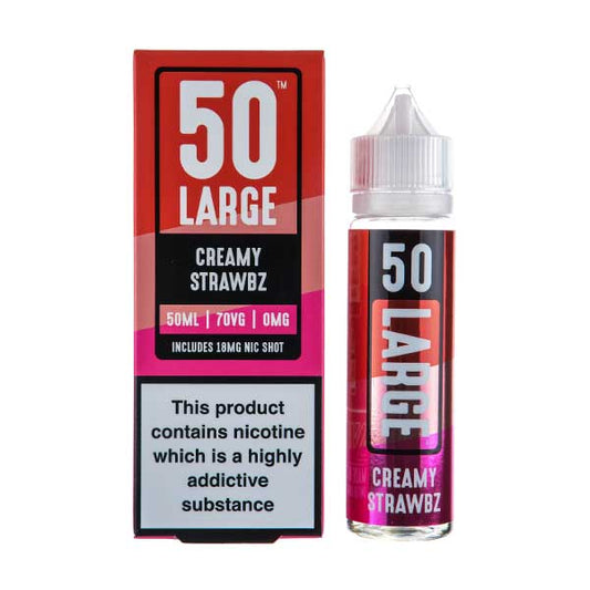 BUY 1 GET 1 FREE | Creamy Strawbz 50ml Shortfill E - Liquid by 50 LargeVAPE INDIA - Vape India
