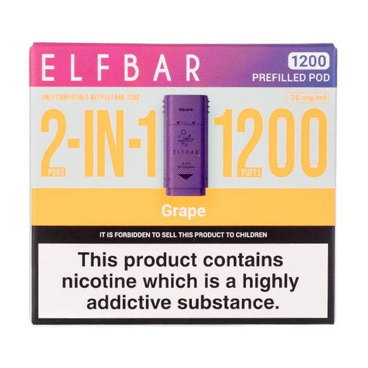 BUY 1 GET 1 FREE | Grape EB1200 Prefilled Pods by Elf BarVAPE INDIA - Vape India