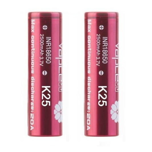BUY 1 GET 1 FREE | K25 18650 2500mAh Battery by Vapcell - Pack of 2VAPE INDIA - Vape India