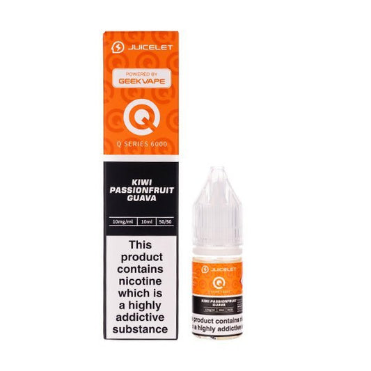 BUY 1 GET 1 FREE | Kiwi Passionfruit Guava Q Series 6000 Nic Salt E - Liquid by JuiceletVAPE INDIA - Vape India