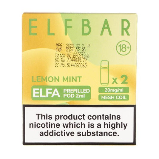 BUY 1 GET 1 FREE | Lemon Mint Elfa Prefilled Pods by Elf BarVAPE INDIA - Vape India