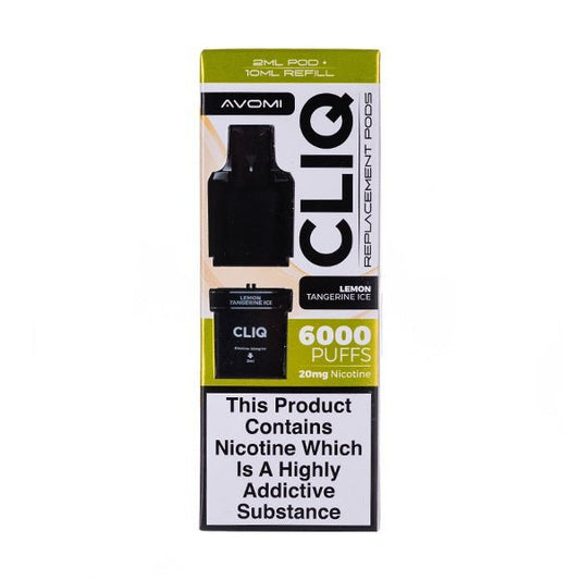BUY 1 GET 1 FREE | Lemon Tangerine Ice Cliq 6000 Prefilled Pod + Refill by AvomiVAPE INDIA - Vape India