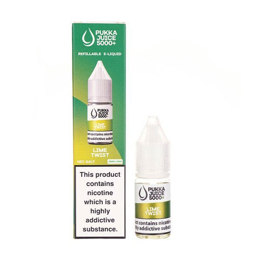 BUY 1 GET 1 FREE | Lime Twist Nic Salt E - Liquid by Pukka Juice 5000+VAPE INDIA - Vape India