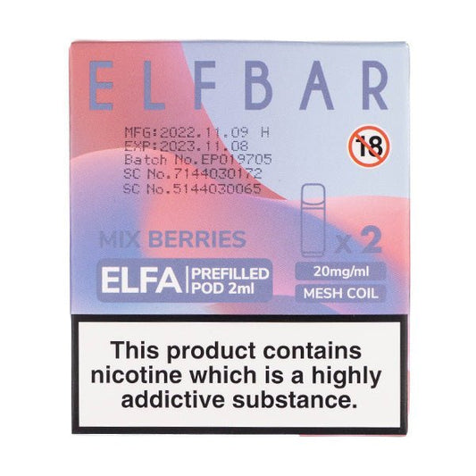 BUY 1 GET 1 FREE | Mixed Berries Elfa Prefilled Pods by Elf BarVAPE INDIA - Vape India