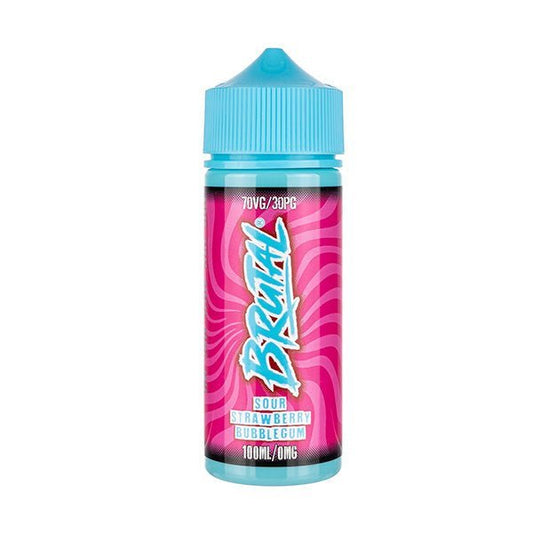 BUY 1 GET 1 FREE | Sour Strawberry Bubblegum 100ml Shortfill E - Liquid by BrutalVAPE INDIA - Vape India