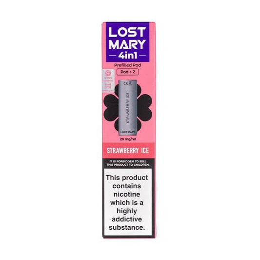 BUY 1 GET 1 FREE | Strawberry Ice 4 - in - 1 Prefilled Pods by Lost MaryVAPE INDIA - Vape India