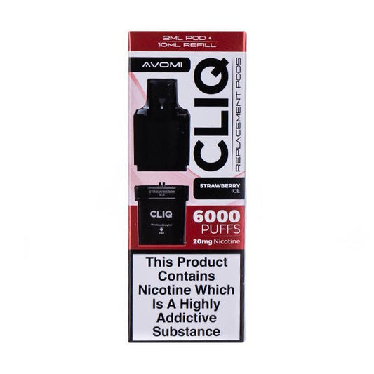 BUY 1 GET 1 FREE | Strawberry Ice Cliq 6000 Prefilled Pod + Refill by AvomiVAPE INDIA - Vape India