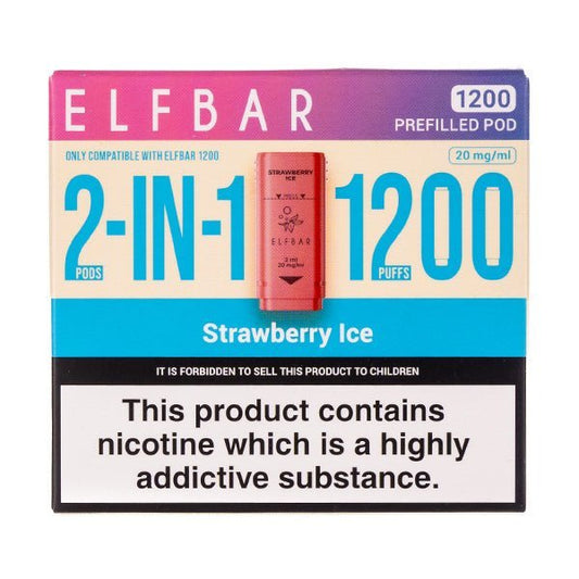 BUY 1 GET 1 FREE | Strawberry Ice EB1200 Prefilled Pods by Elf BarVAPE INDIA - Vape India