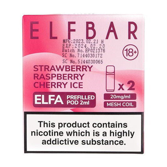 BUY 1 GET 1 FREE | Strawberry Raspberry Cherry Elfa Ice Prefilled Pods by Elf BarVAPE INDIA - Vape India