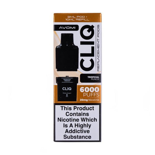 BUY 1 GET 1 FREE | Tropical Punch Cliq 6000 Prefilled Pod + Refill by AvomiVAPE INDIA - Vape India