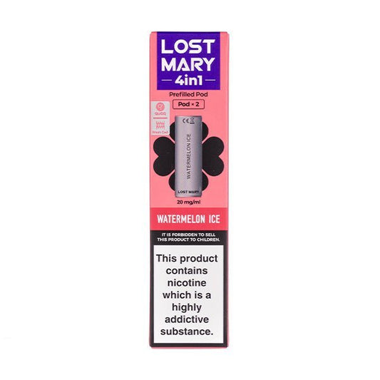 BUY 1 GET 1 FREE | Watermelon Ice 4 - in - 1 Prefilled Pods by Lost MaryVAPE INDIA - Vape India